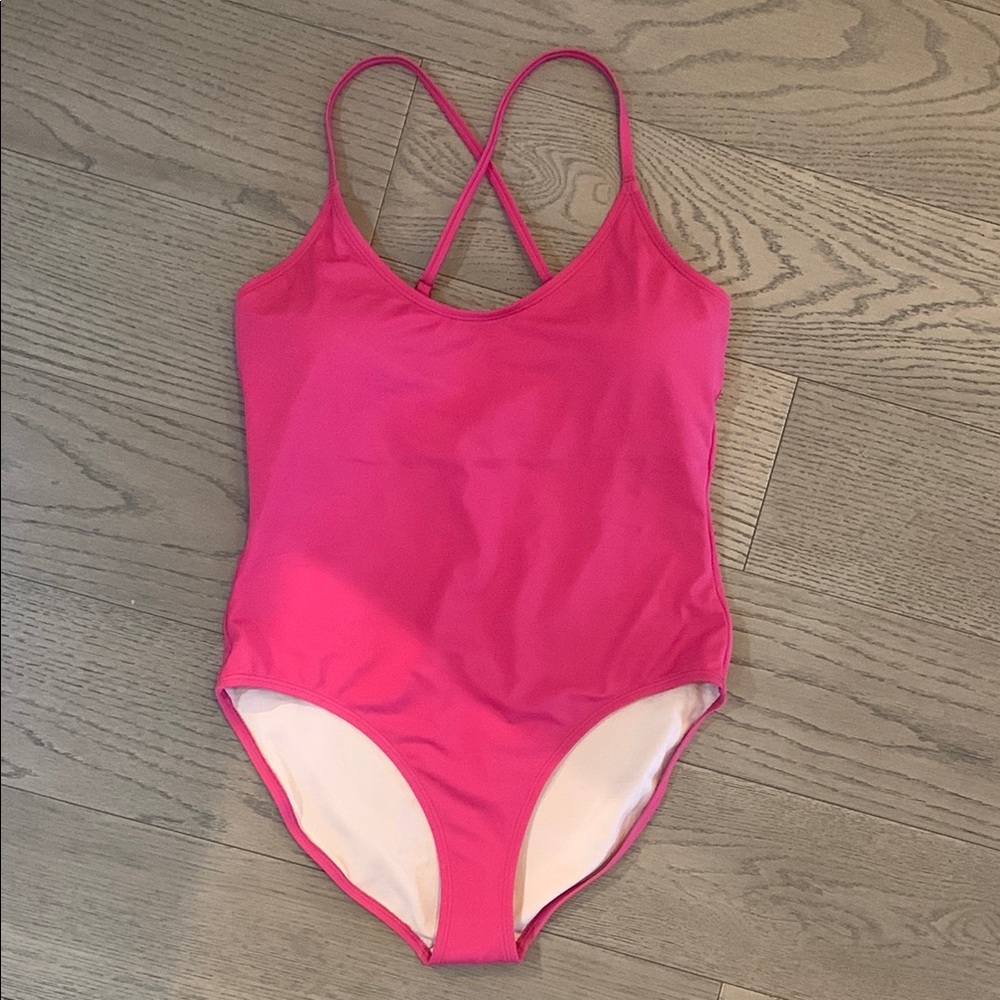 Joe Fresh Pink One Piece Swimsuit with Crossed Straps